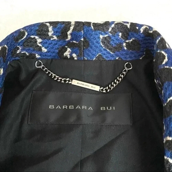 RARE BARBARA BUI MESH JACKET in BLUE LEOPARD Size M - Picture 2 of 16